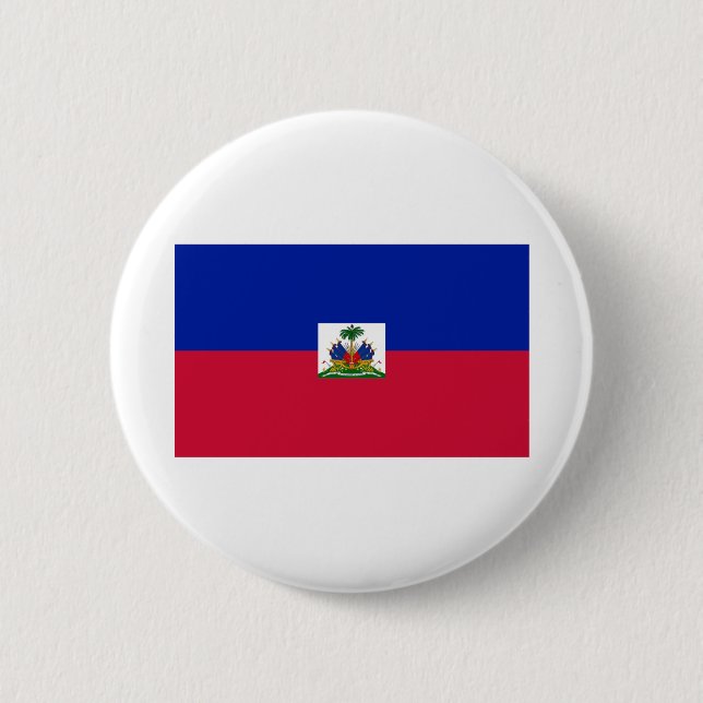 Badge Rond 5 Cm Drapeau Haïti (Devant)