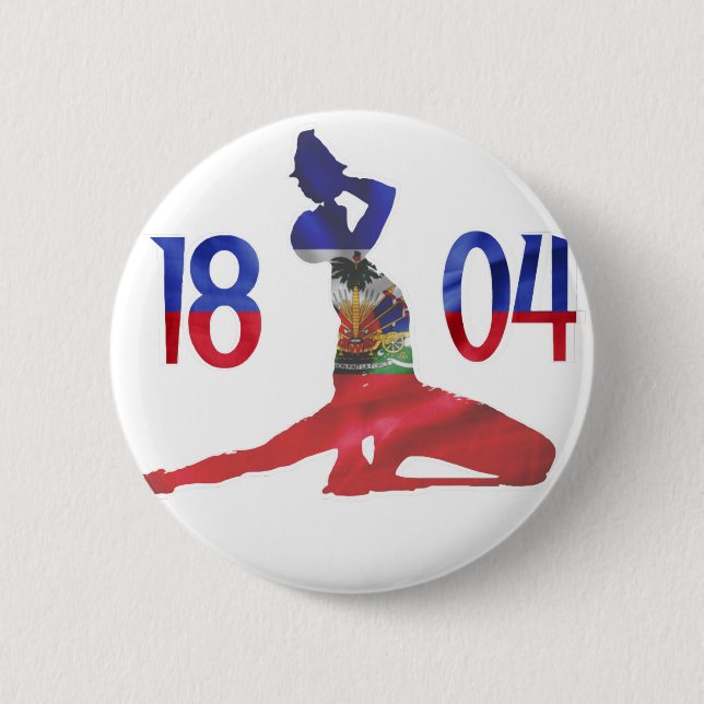 Badge Rond 5 Cm Drapeau haïtien 1804 Neg Mawon | Indépendance haït (Devant)