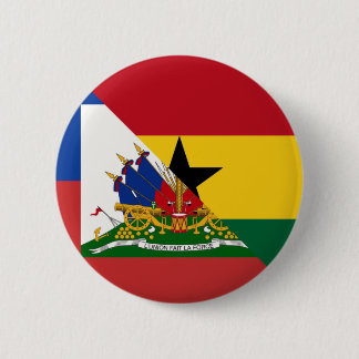 Badge Rond 5 Cm Drapeau haïtien ghanéen | La moitié Haïti Ghana