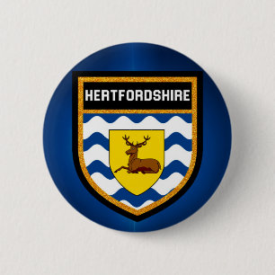 Badge Rond 5 Cm Drapeau Hertfordshire