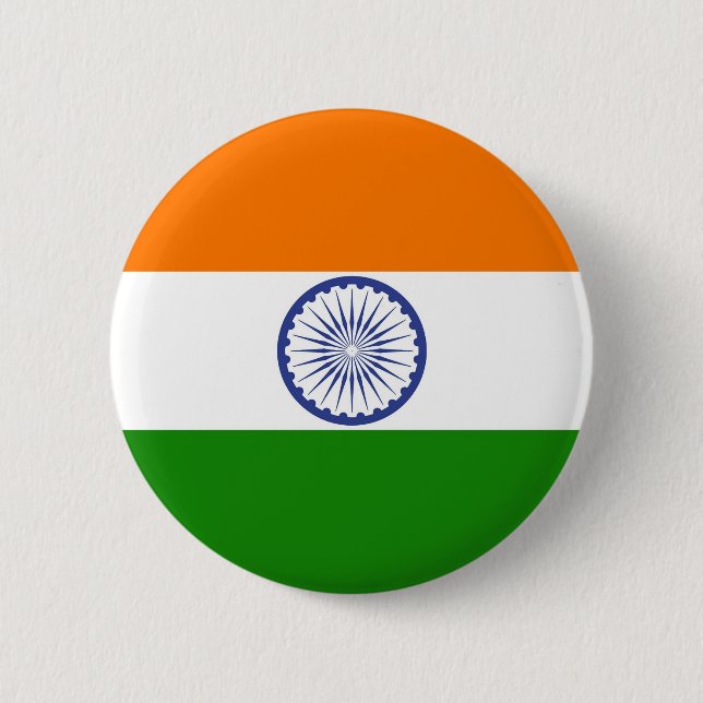 Badge Rond 5 Cm Drapeau indien (Devant)