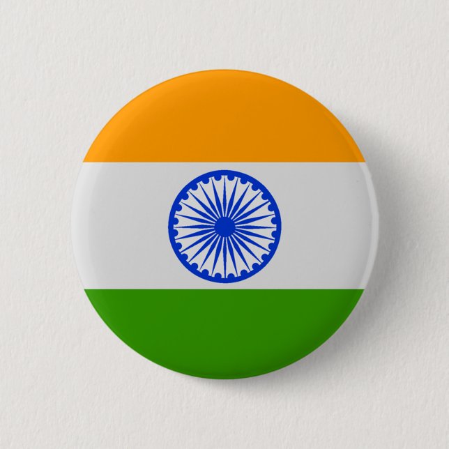 Badge Rond 5 Cm Drapeau indien (Devant)