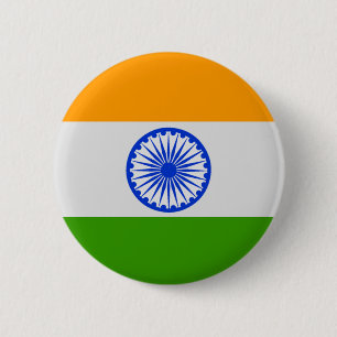 Badge Rond 5 Cm Drapeau indien