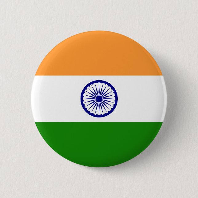 Badge Rond 5 Cm Drapeau Indien - Image de haute qualité (Devant)
