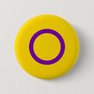 Badge Rond 5 Cm Drapeau intersexe Fierté jaune pourpre