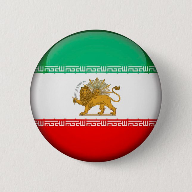 Badge Rond 5 Cm Drapeau Iran (Devant)