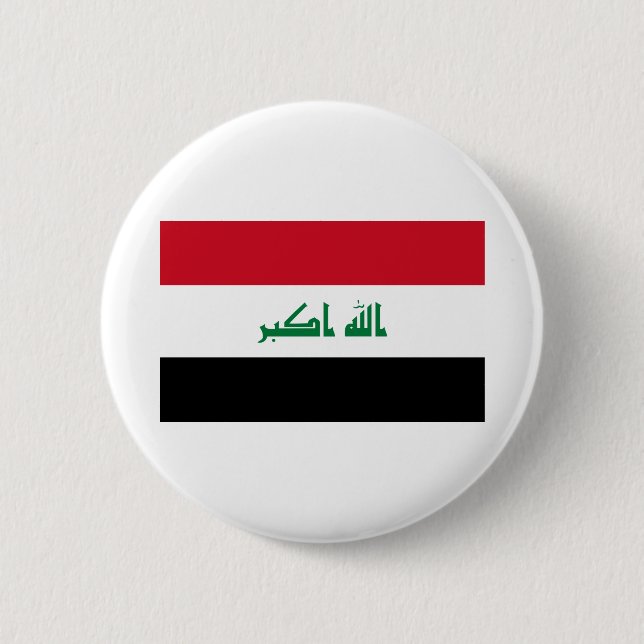 Badge Rond 5 Cm Drapeau Iraq (Devant)