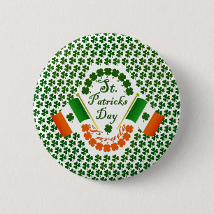 Badge Rond 5 Cm Drapeau irlandais de trèfle de vitesse de