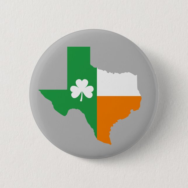 Badge Rond 5 Cm Drapeau irlandais du Texas (Devant)
