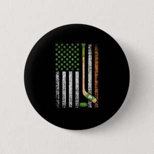 Badge Rond 5 Cm Drapeau irlandais États-Unis Leprechaun Lucky Hock