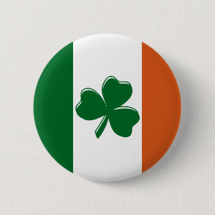 Badge Rond 5 Cm Drapeau irlandais Shamrock de l'encre personnalis