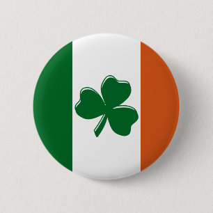 Badge Rond 5 Cm Drapeau irlandais Shamrock de l'encre personnalisé
