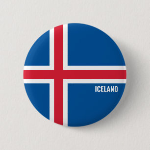 Badge Rond 5 Cm Drapeau Islande mignon Patriotique