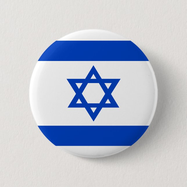 Badge Rond 5 Cm Drapeau Israël étoile bleue de David (Devant)