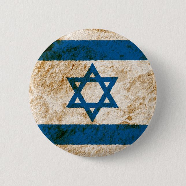 Badge Rond 5 Cm Drapeau israélien rocailleux (Devant)