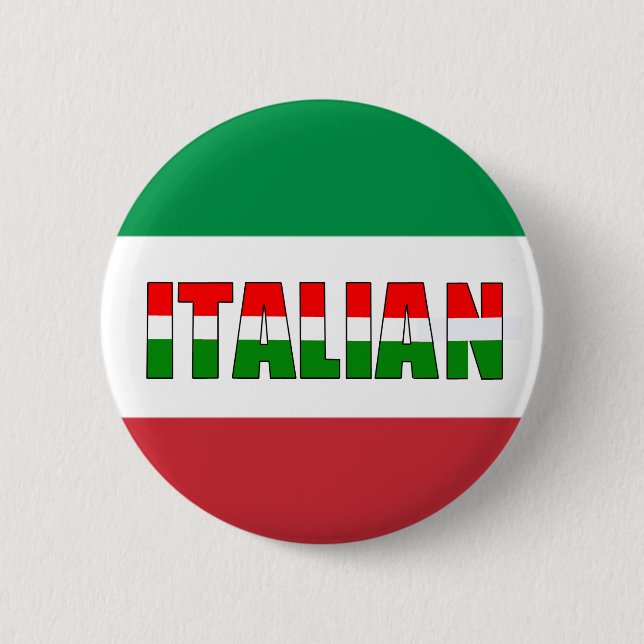 Badge Rond 5 Cm Drapeau italien de l'Italie (Devant)