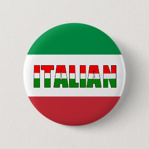 Badge Rond 5 Cm Drapeau italien de l'Italie