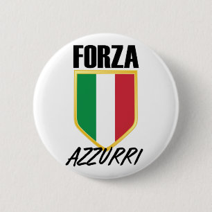 Badge Rond 5 Cm Drapeau italien Forza Azzurri