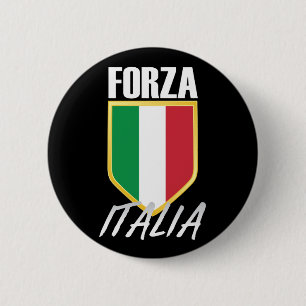 Badge Rond 5 Cm Drapeau italien Forza Italia Soccer