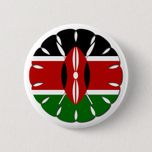 Badge Rond 5 Cm Drapeau Jambo Kenyan
