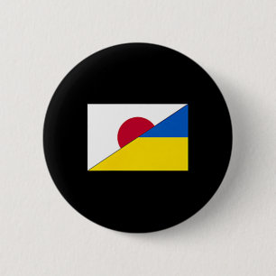 Badge Rond 5 Cm Drapeau Japon Ukraine Japonais Ukrainien Soutien S