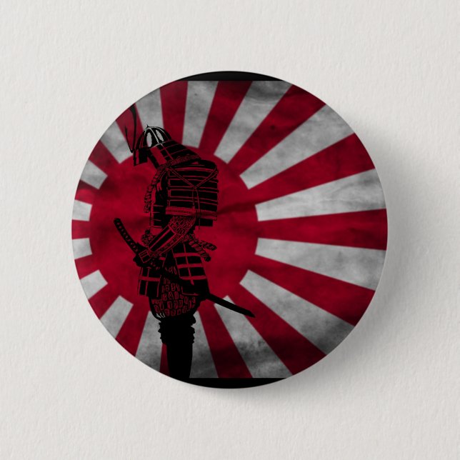 Badge Rond 5 Cm Drapeau japonais samouraï (Devant)