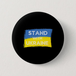 Badge Rond 5 Cm Drapeau jaune bleu ukrainien avec le slogan Souten