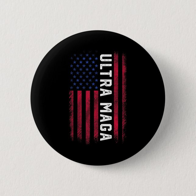 Badge Rond 5 Cm Drapeau Joe Biden Ultra Maga Ultra Maga America (Devant)