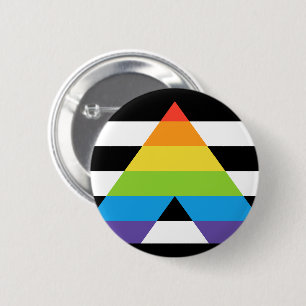 Badge Rond 5 Cm Drapeau LGBTQ de la Fierté d'Ally droit