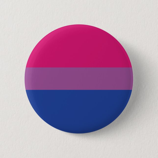 Badge Rond 5 Cm Drapeau LGBTQI+ de la fierté bisexuelle (Devant)