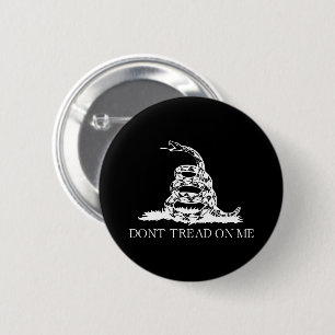 Badge Rond 5 Cm Drapeau libertarien de Gadsden Ne marche pas sur m
