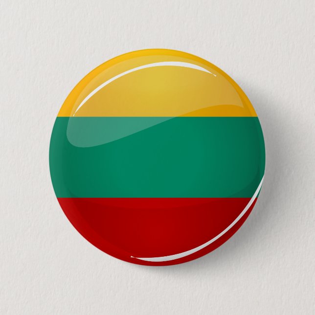 Badge Rond 5 Cm Drapeau lithuanien rond brillant (Devant)