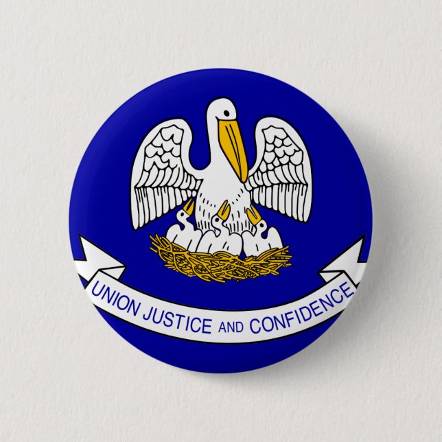 Badge Rond 5 Cm Drapeau Louisiane (Devant)