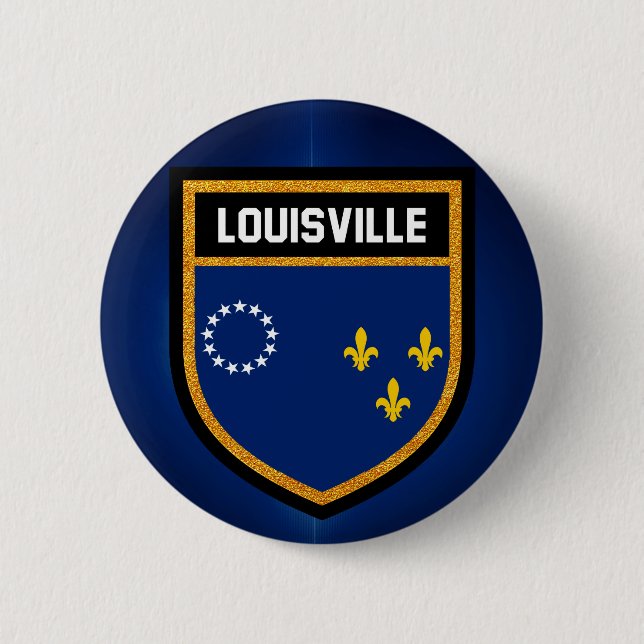 Badge Rond 5 Cm Drapeau Louisville (Devant)