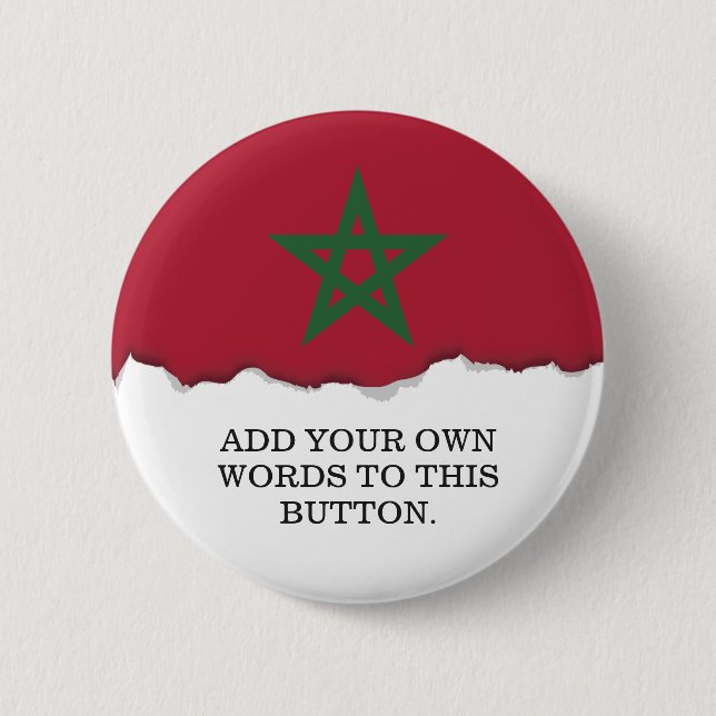 Badge Rond 5 Cm Drapeau Maroc (Devant)