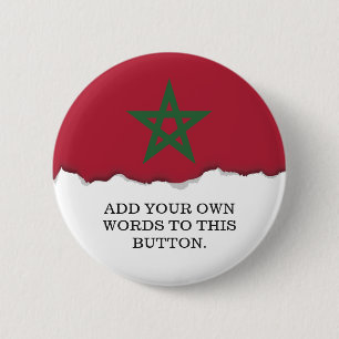 Badge Rond 5 Cm Drapeau Maroc