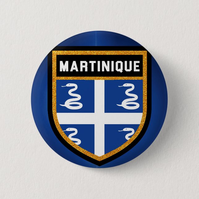 Badge Rond 5 Cm Drapeau Martinique (Devant)