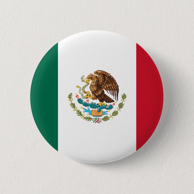 Badge Rond 5 Cm Drapeau Mexicain - Drapeau du Mexique (Devant)