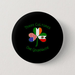 Badge Rond 5 Cm Drapeau mexicain irlandais américain Shamrock Pers