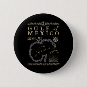 Badge Rond 5 Cm Drapeau Mexicain Rétro Golfe Du Mexique Est 1550 P