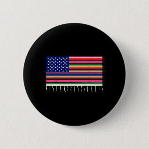 Badge Rond 5 Cm Drapeau Mexicano Américain Usa Serape Cinco De May