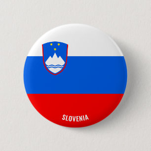 Badge Rond 5 Cm Drapeau mignon Slovénie Patriotique
