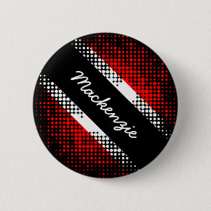Badge Rond 5 Cm Drapeau Motif de point de Trinité-et-Tobago avec n