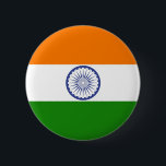 Badge Rond 5 Cm Drapeau national de l'Inde Ashoka Chakra<br><div class="desc">Le drapeau national de l'Inde est un tricolore rectangulaire horizontal du safran indien,  blanc et vert de l'Inde ; avec l'Ashoka Chakra,  une roue de 24 branches,  en bleu marine au centre. Chakra,  patriotique,  cadeau à l'inde,  souvenir,  fan de sports #india #indian #asia,  #mumbai #ashoka</div>