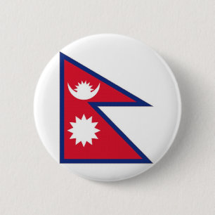 Badge Rond 5 Cm Drapeau national du Népal