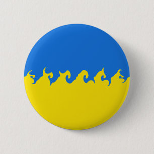 Badge Rond 5 Cm Drapeau national ukrainien