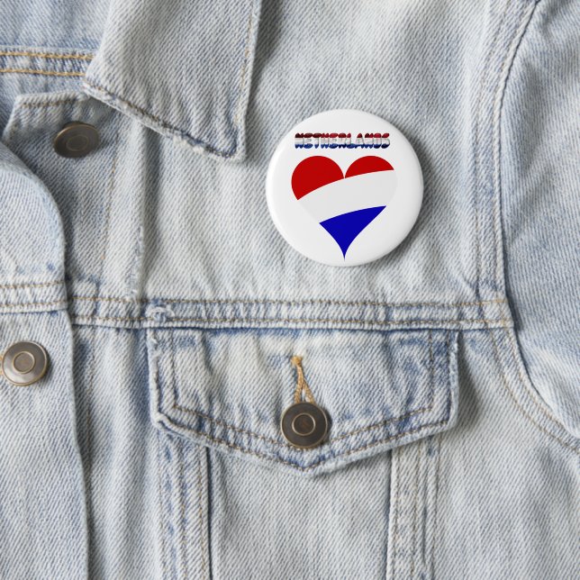 Badge Rond 5 Cm Drapeau néerlandais (En situation)