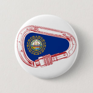 Badge Rond 5 Cm Drapeau New Hampshire Escalade carabiner