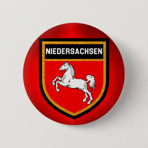Badge Rond 5 Cm Drapeau Niedersachsen