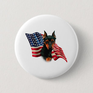 Badge Rond 5 Cm Drapeau noir minuscule américain; Pinceau minuscul